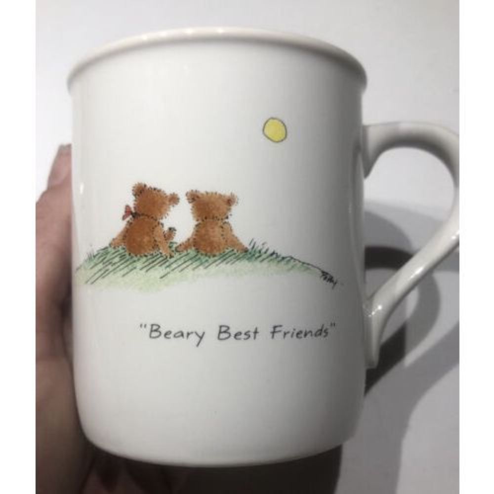 Vtg 1985 Hallmark Mug Mates Beary Best Friends Bearing It Together Coffee Mug